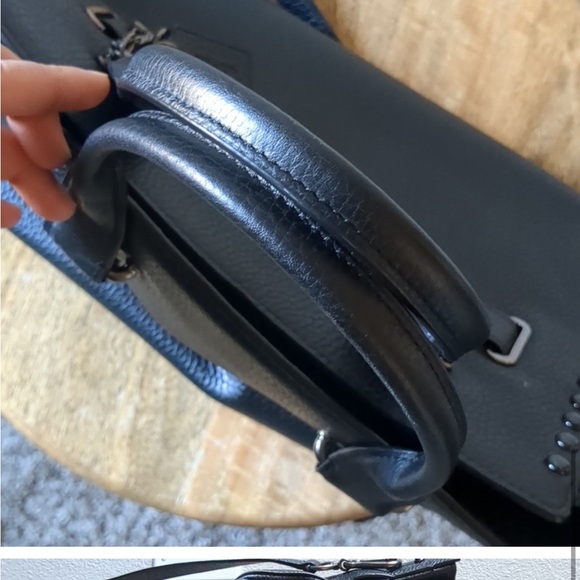 Like New RARE Coach Swagger 37 Satchel Ombré Rivets in black leather - Picture 9 of 14